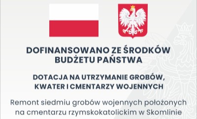 Ikona logo Remont nagrobków ofiar wojennych na cmentarzu parafialnym w Skomlinie